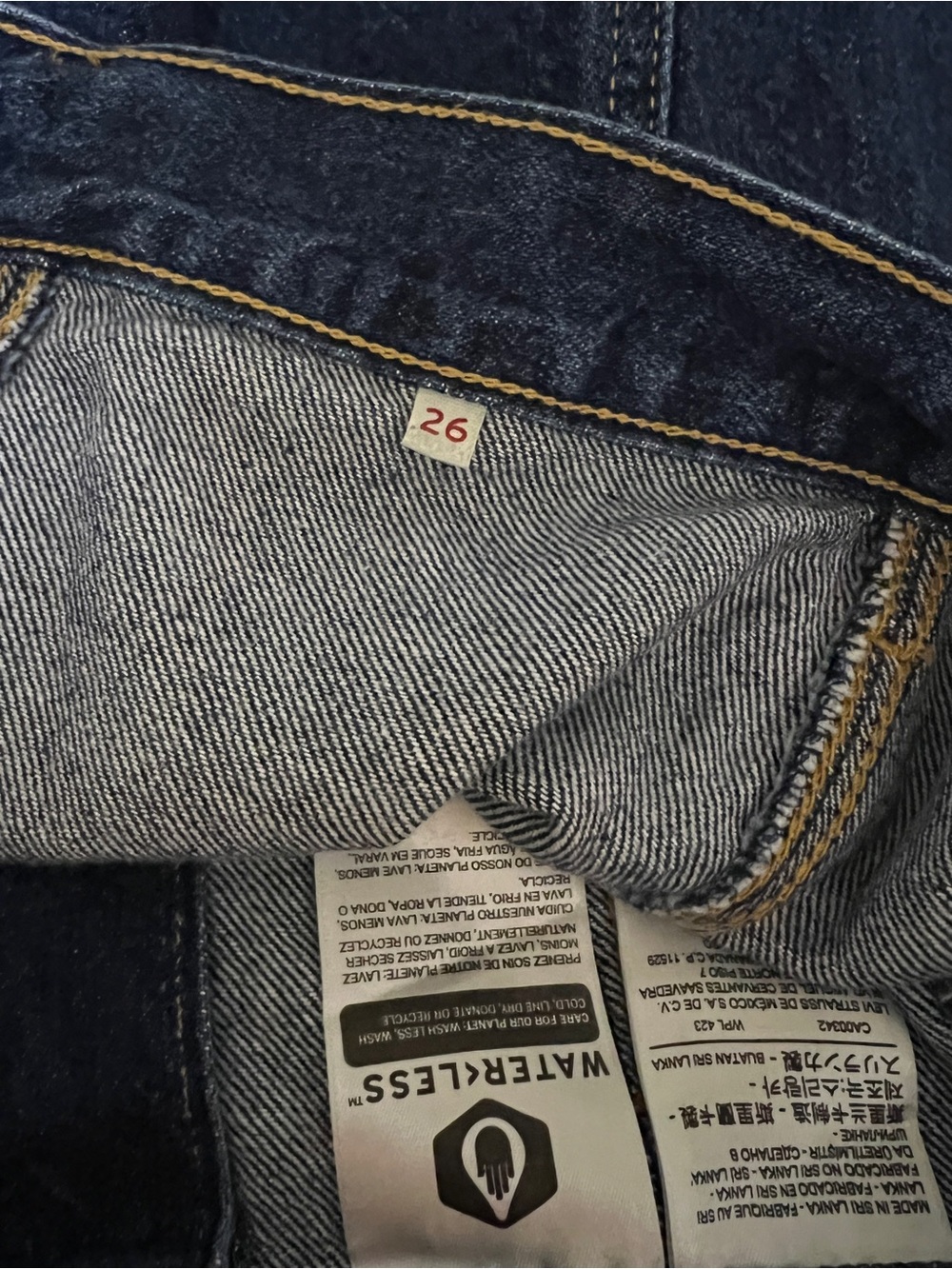 Levi's Dark Blue Button-Front A-Line Denim Skirt Size 26 - Picture 7 of 9